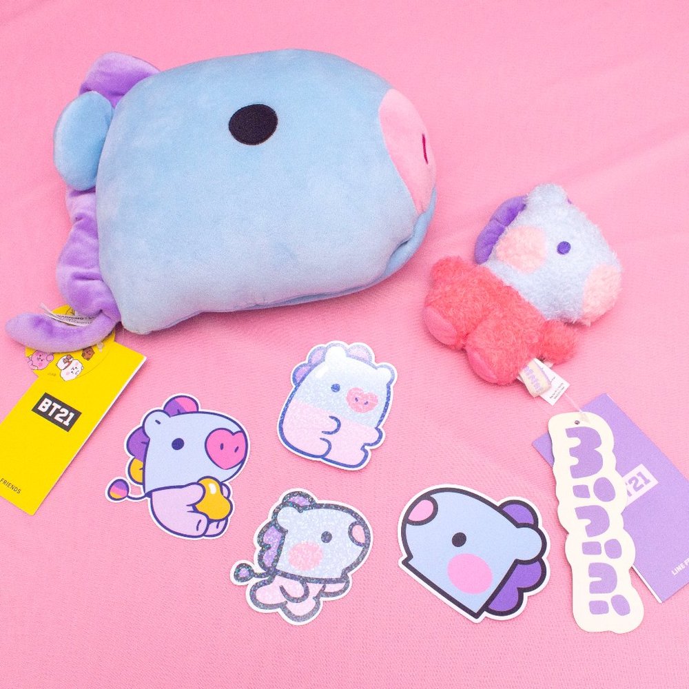 BT21 BTS MANG Car Pillow Plush Key Ring Sticker Bundle